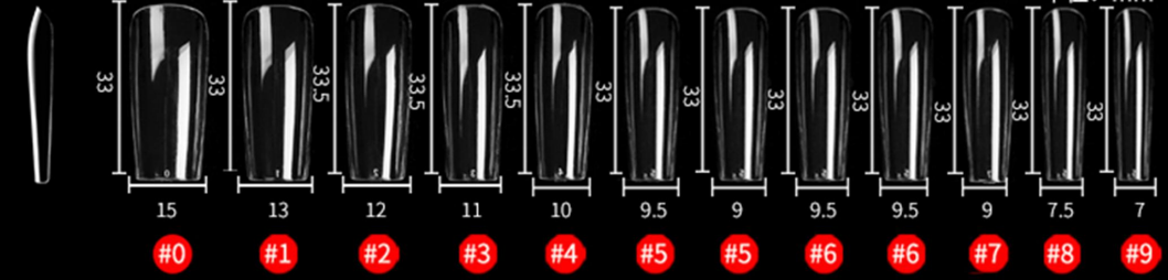 Soft Gel Nail Tips Long Square Shape 500 in Tipbox