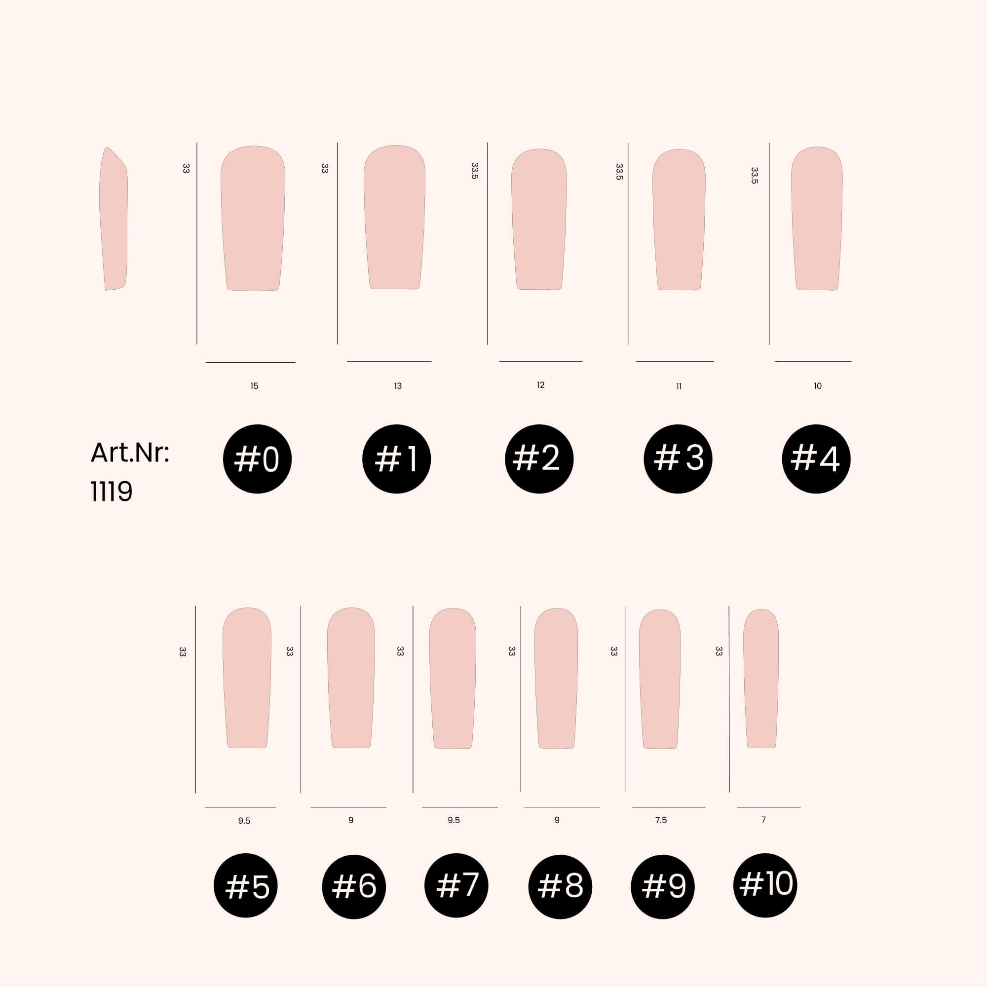 Soft Gel Nail Tips Long Standard/Long Square Shape 500 in Tipbox