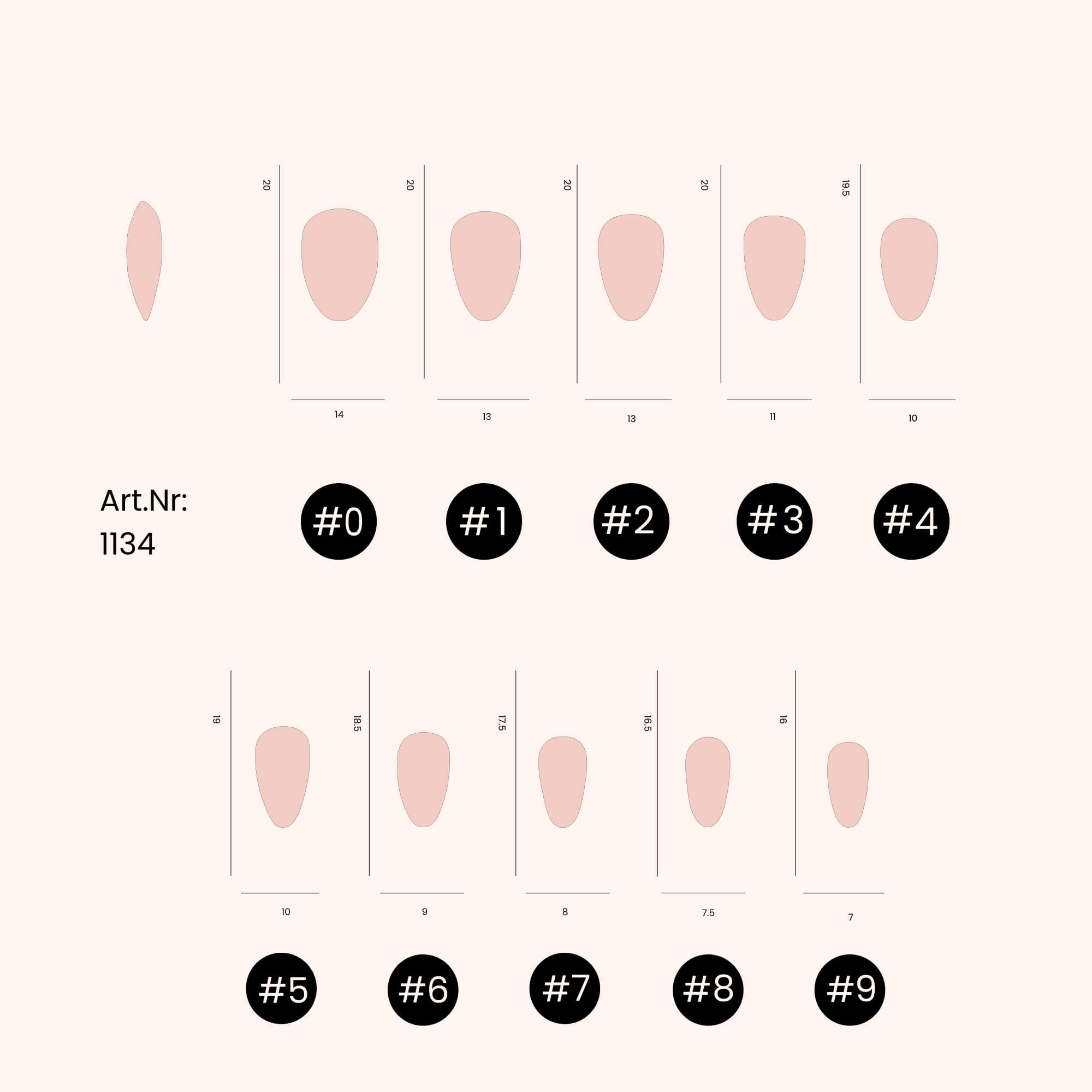 Soft Gel Nail Tips Rounded Almond Shape 500 in Tipbox