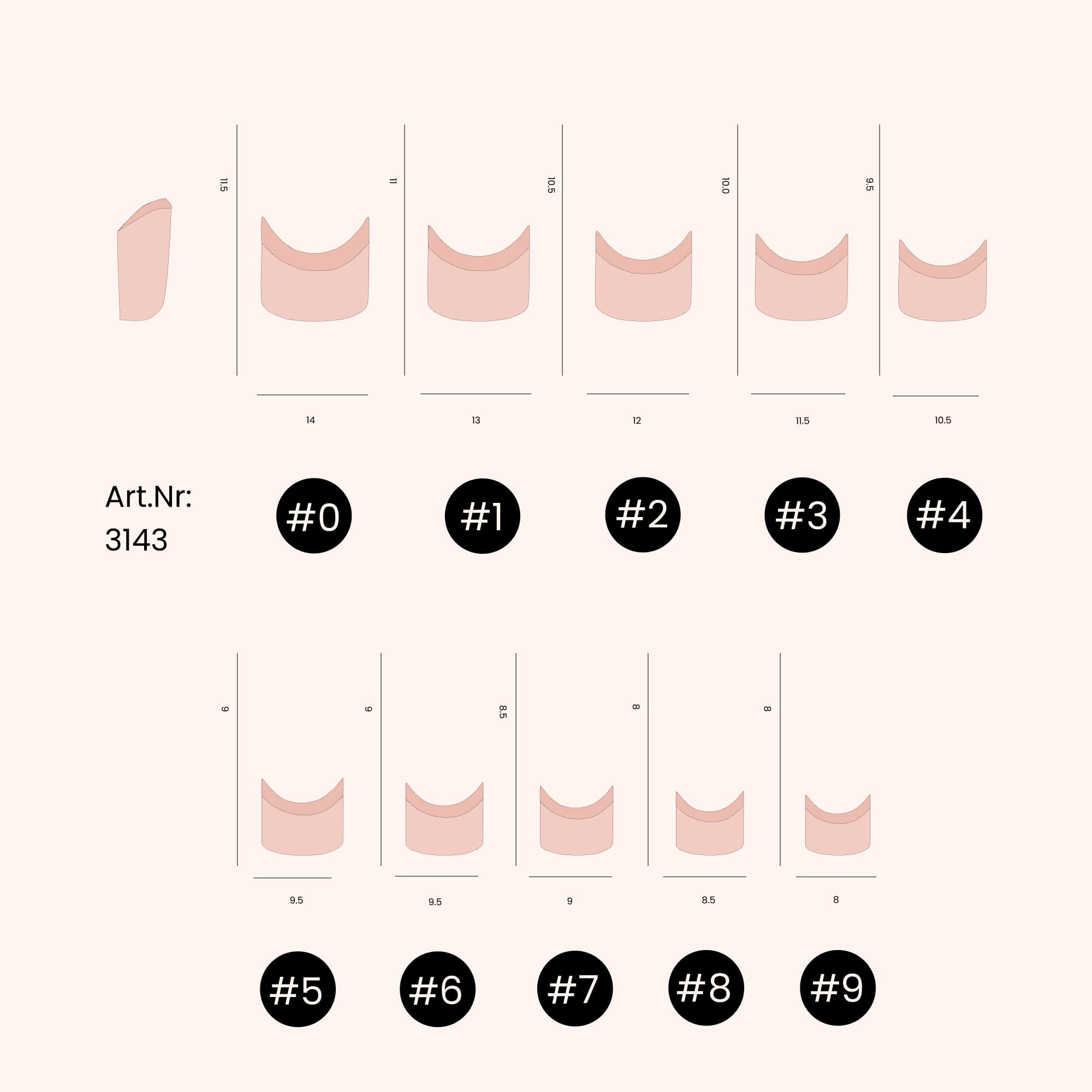 Tenen Tips - naturel (500 stk.)