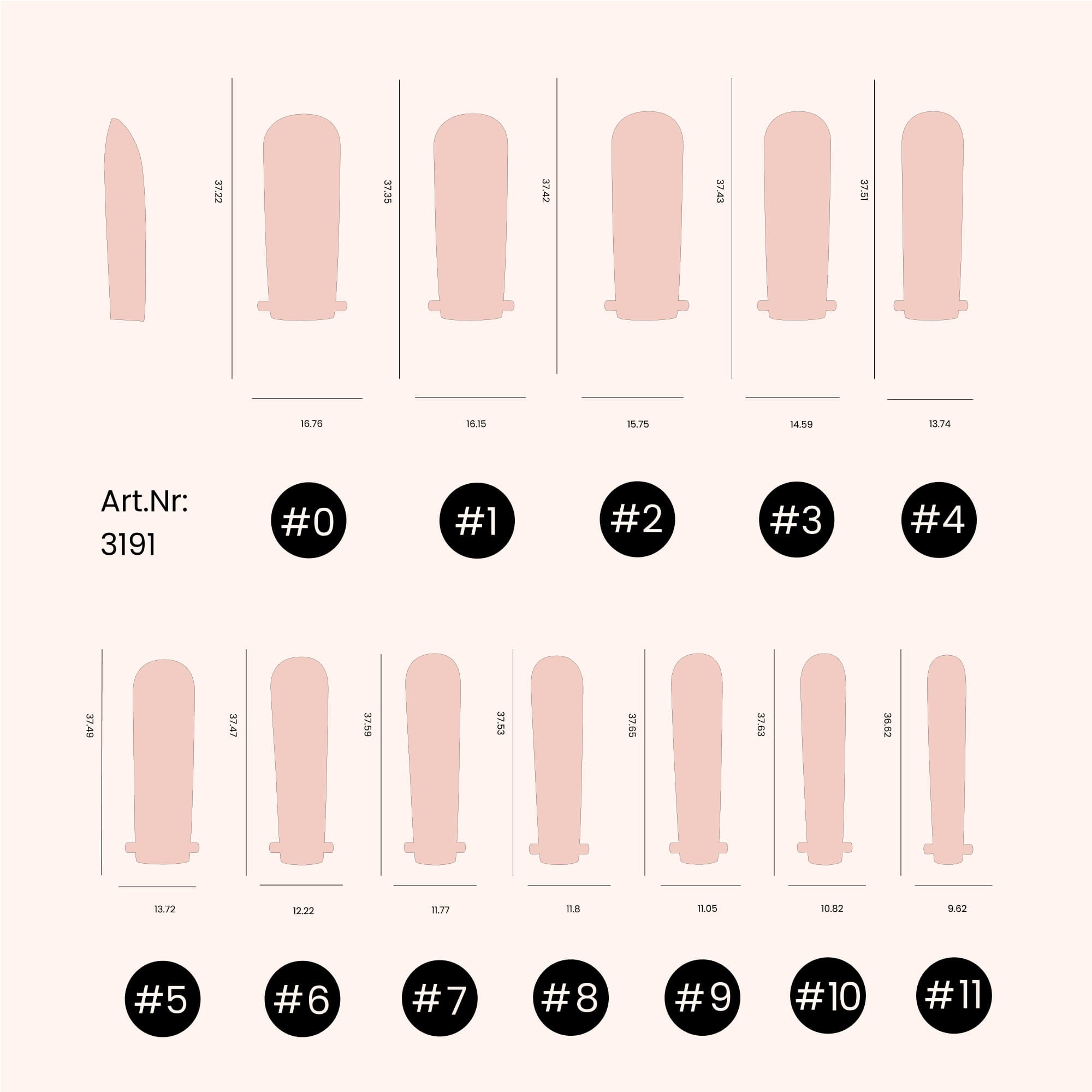 Popits - Dual Tips Square - Press-On Tips 4 - 120 stk.