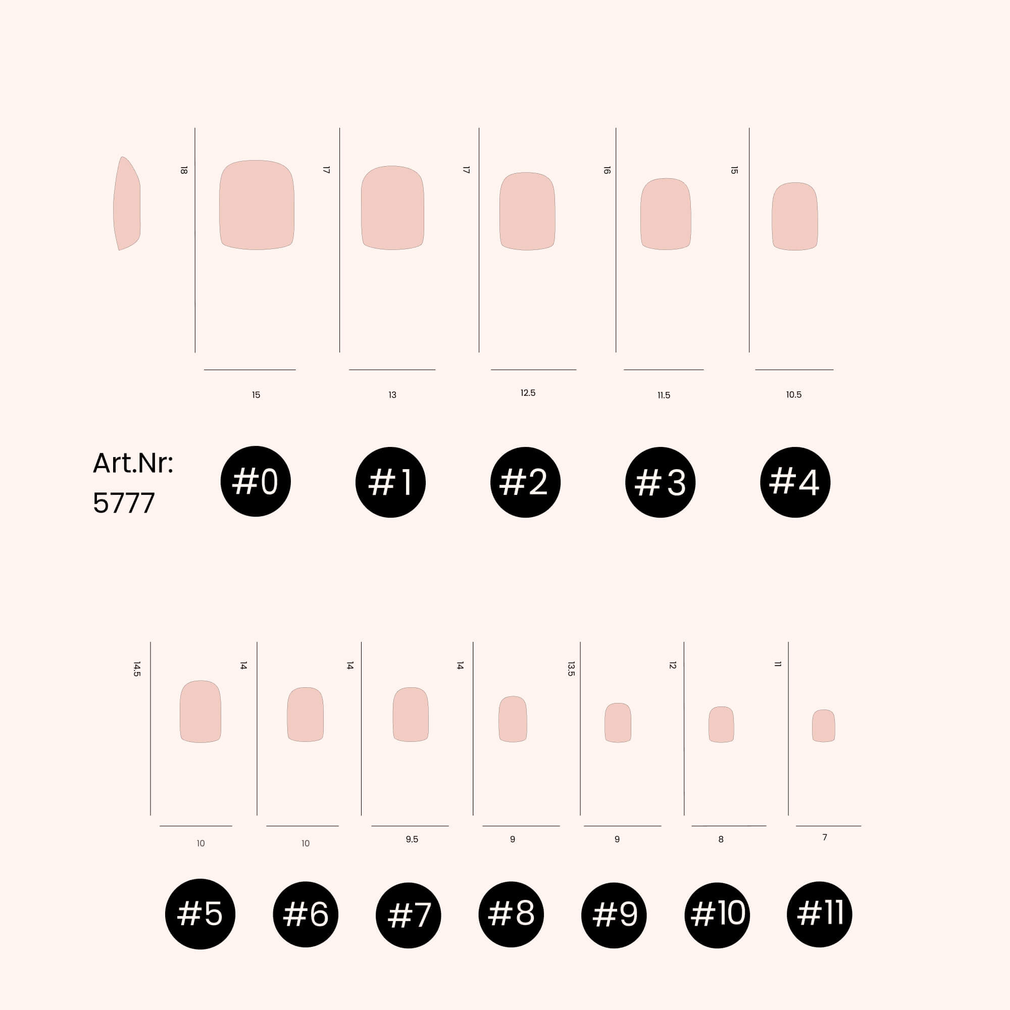 Soft Gel Nail Tips Large Short Square Shape 504 in Tipbox