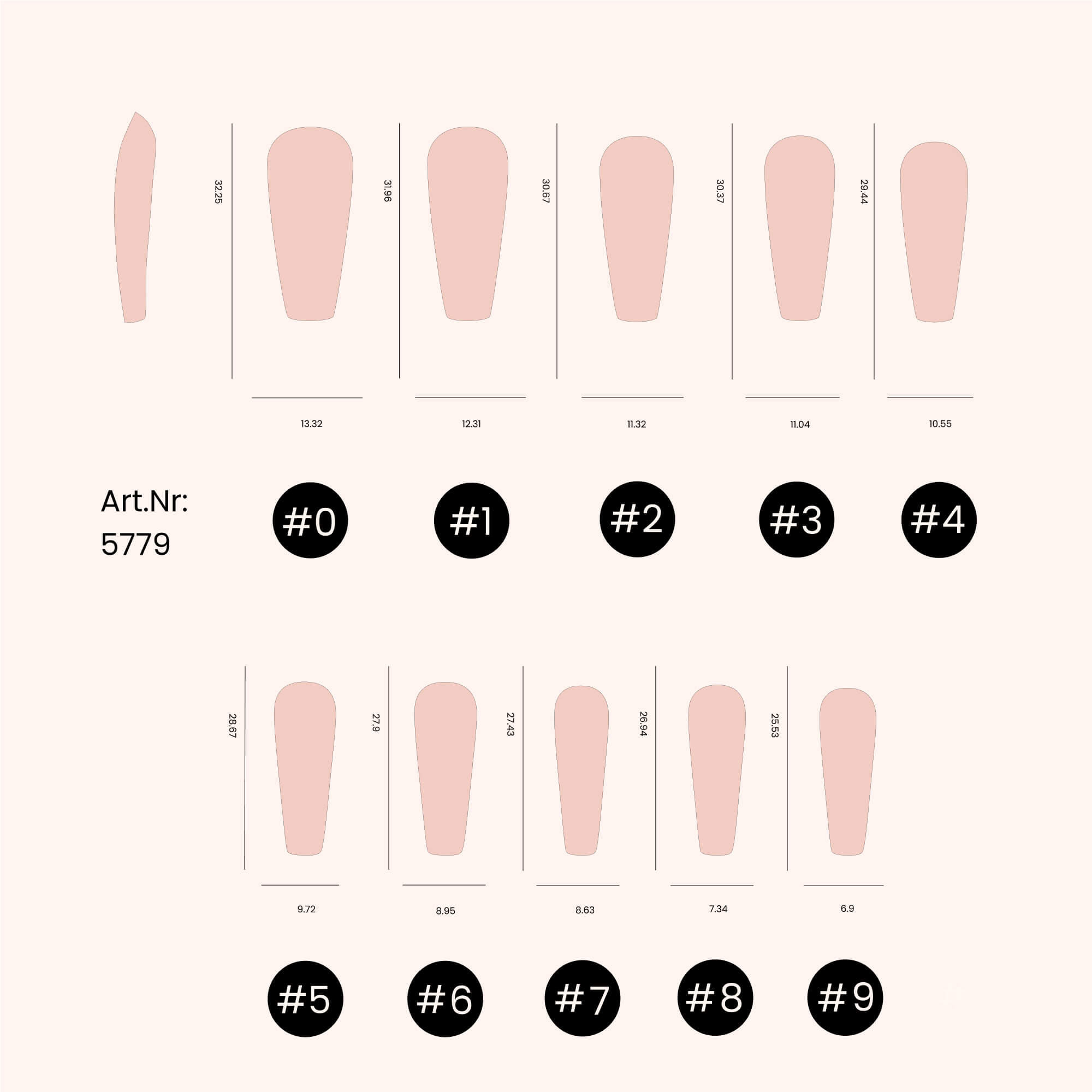Soft Gel Nail Tips Cut/Coffin Shape Baby Rose 120 in Tipbox