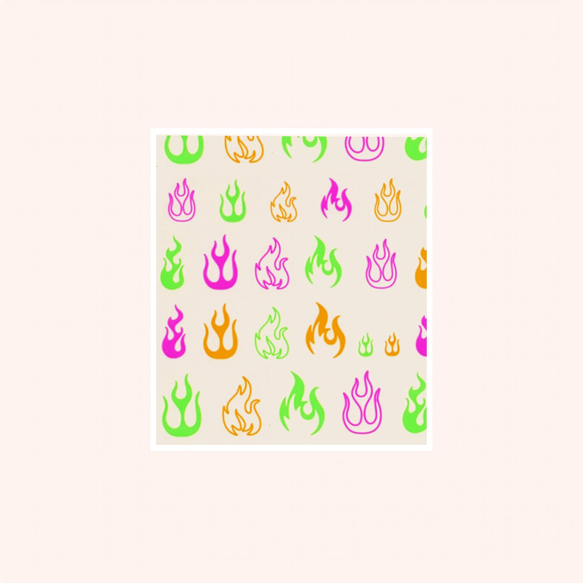 Nail Sticker Flame Neon