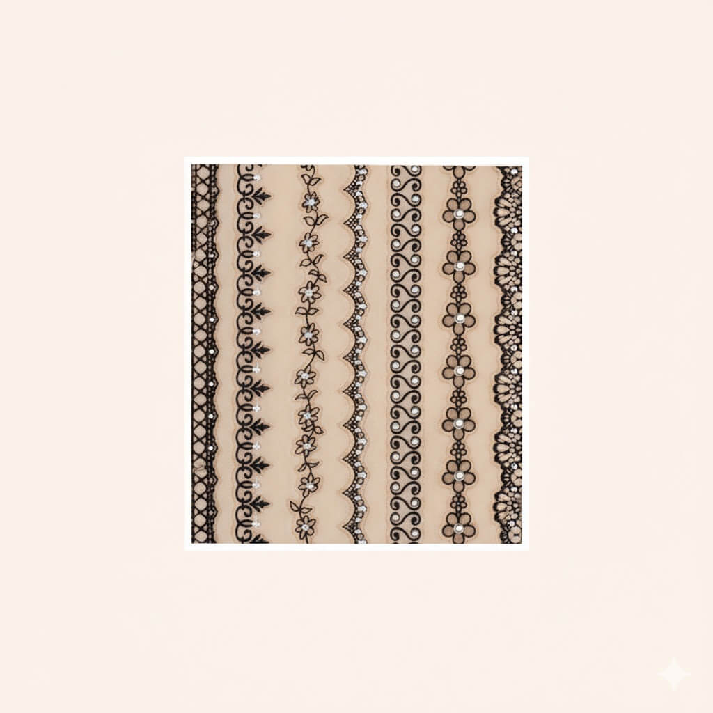 Nail Sticker Princess Lace Black