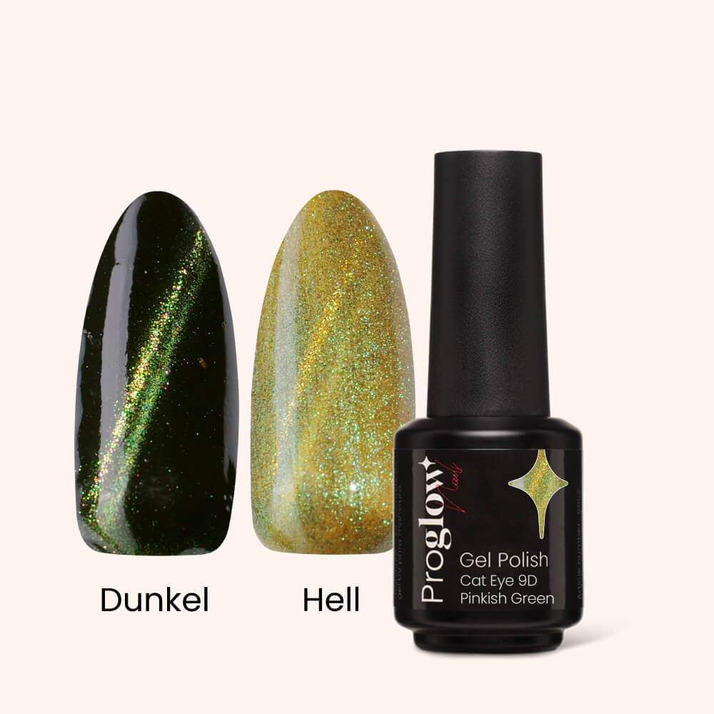 Gel Polish Shellac Cat-Eye 9D Pinkish Green