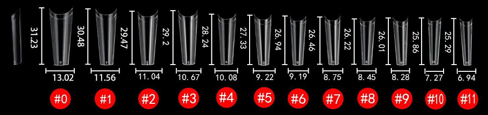 Nail Tips C-Curve Coffin natural 504 stk.