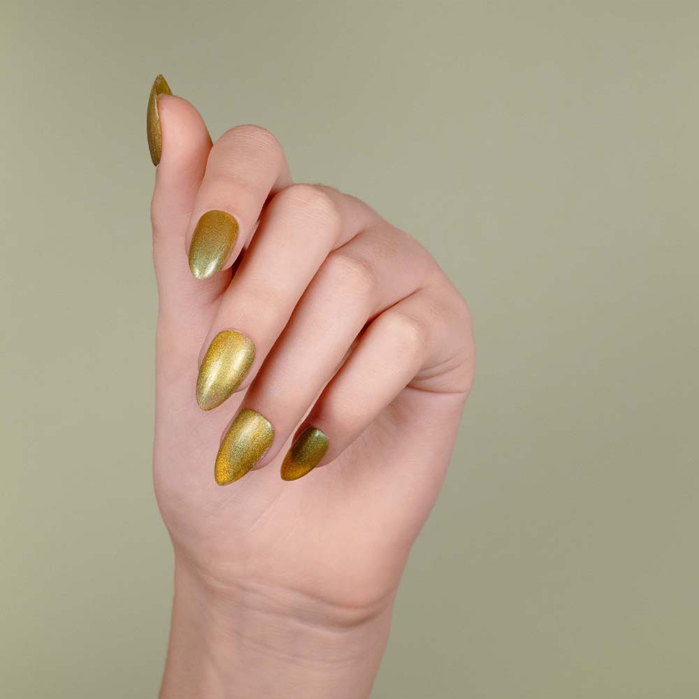 Gel Polish Gellak Cat Eye Golden Leaf