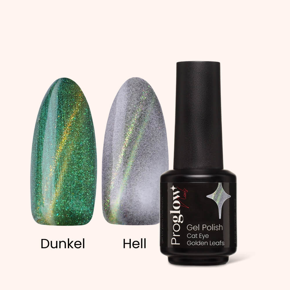 Gel Polish Gellak Cat Eye Golden Leaf