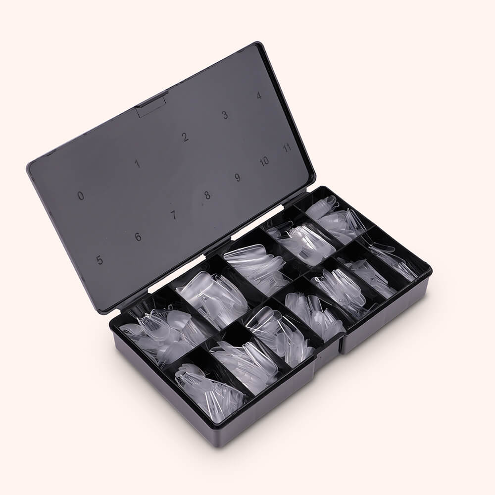 Soft Gel Nail Tips Half Buffed Coffin Shape 500