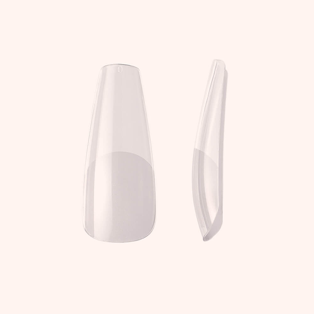Soft Gel Nail Tips Half Buffed Coffin Shape 500