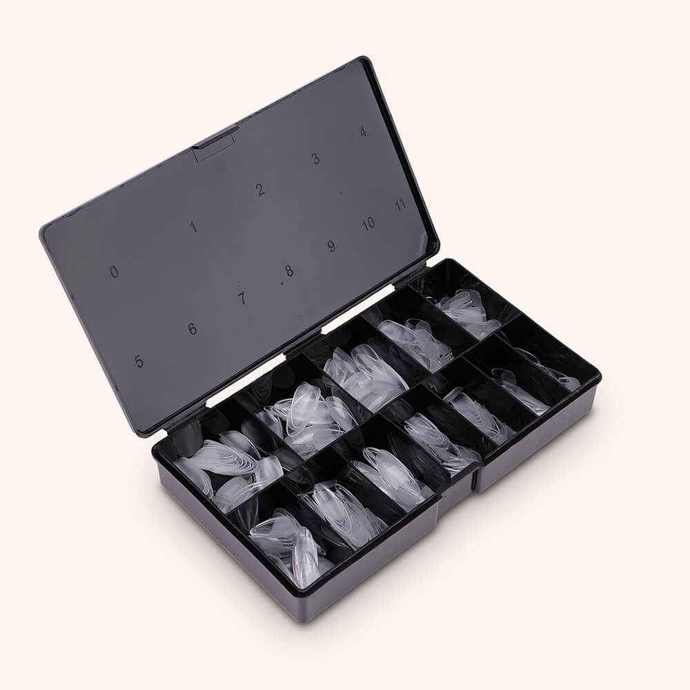 Soft Gel Nail Tips Half Buffed Long Almond Shape 500