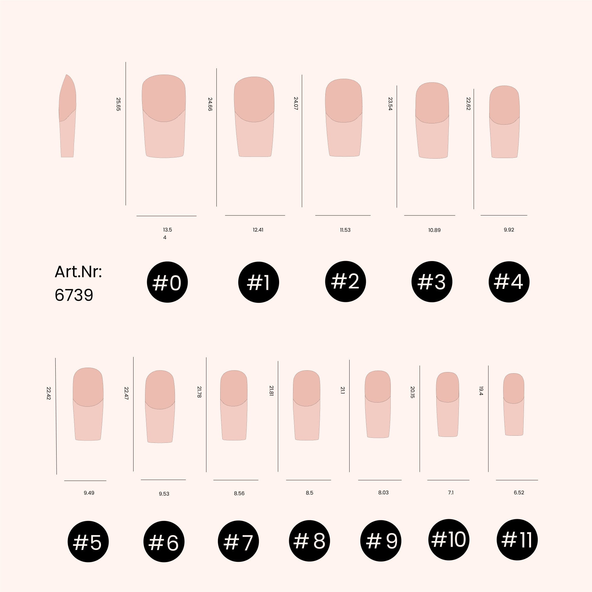 Soft Gel Nail Tips Half Buffed Square Shape 504