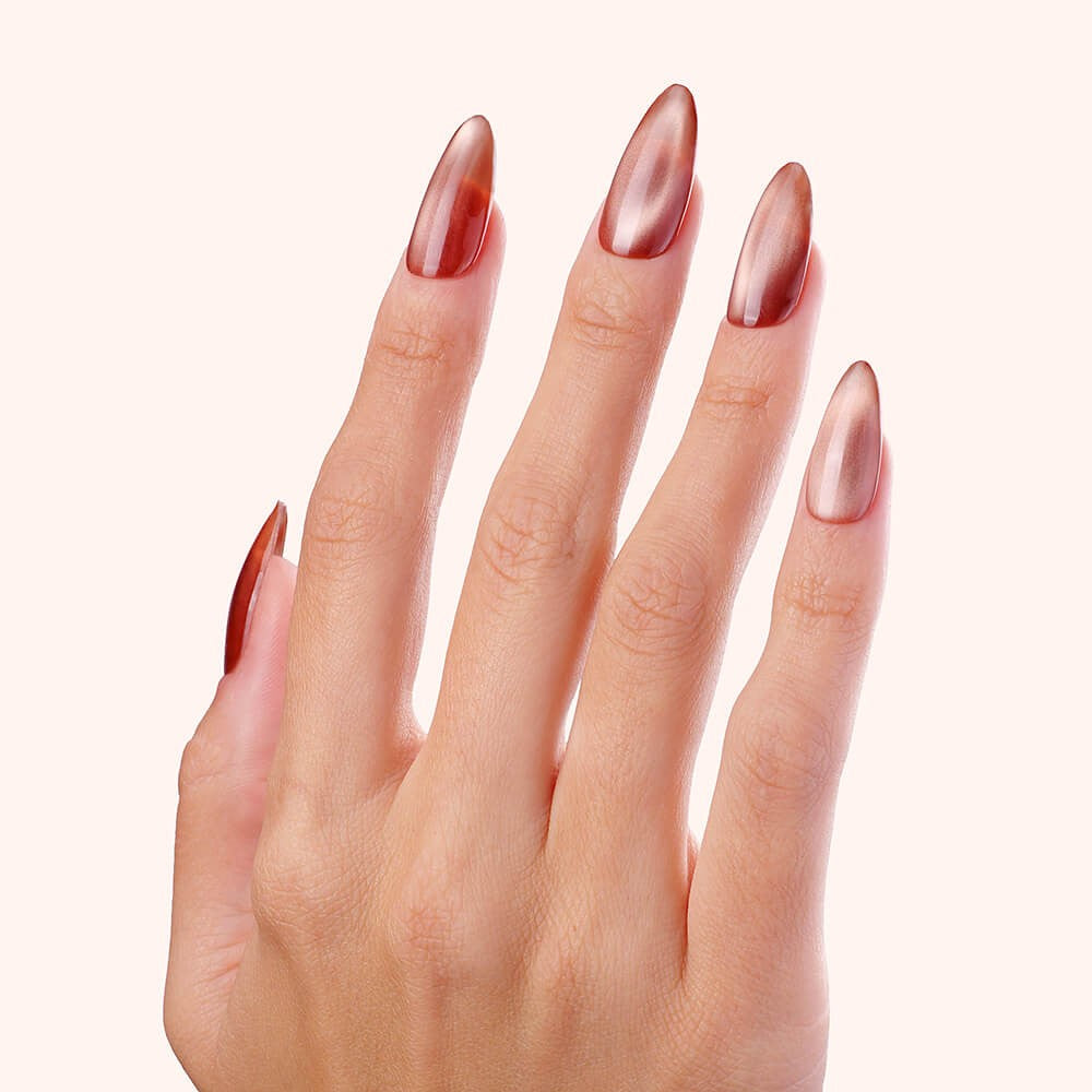 Gel Polish Shellac Crystal Cat Eye Brown