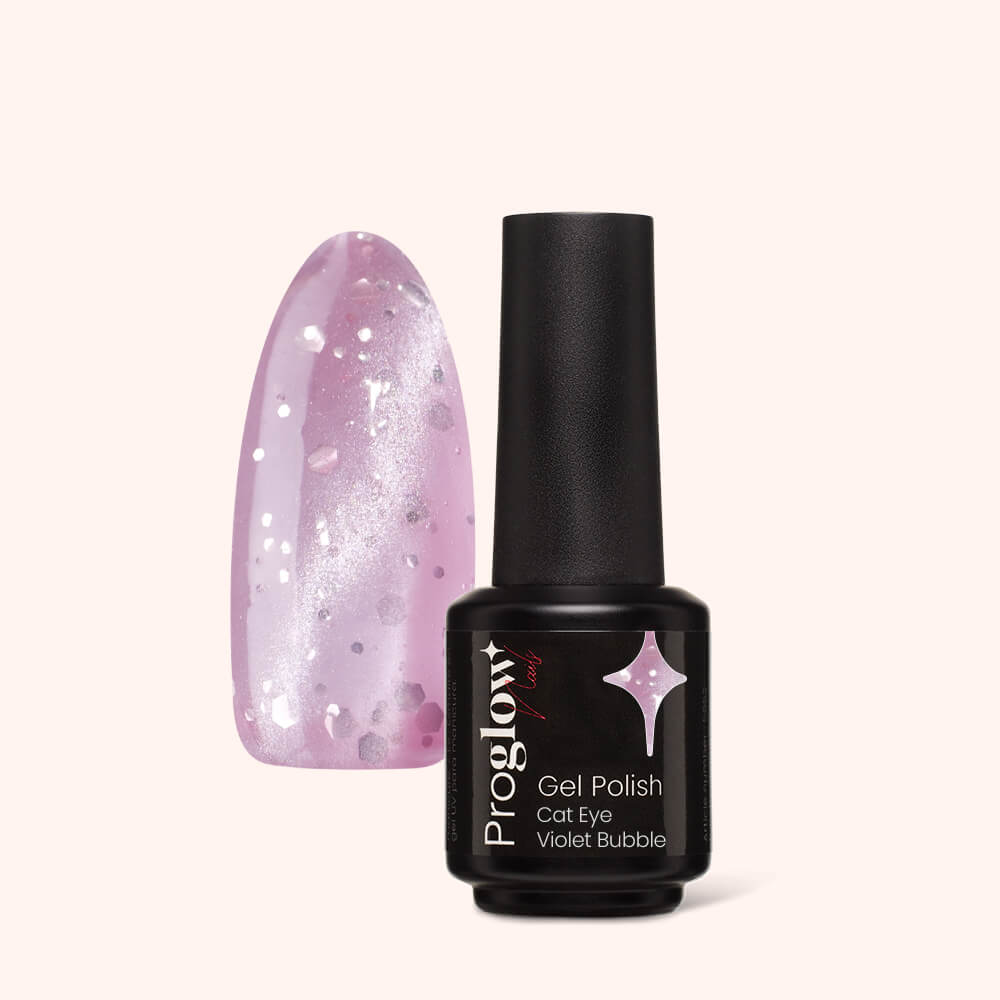 Gel Polish Gellak Cat Eye Violet Bubble