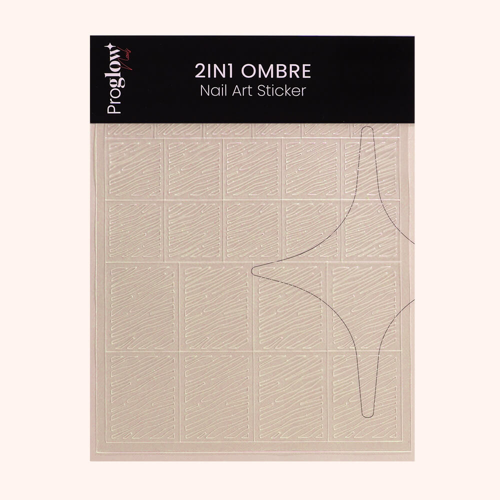 2in1 Ombre Nail Art Sticker - Zebra