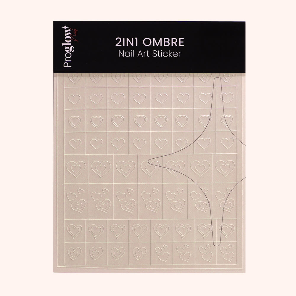 2in1 Ombre Nail Art Sticker - Heart