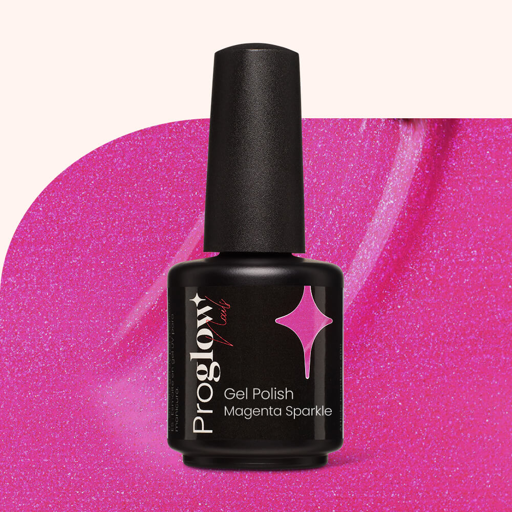 Gel Polish Shellac Magenta Sparkle