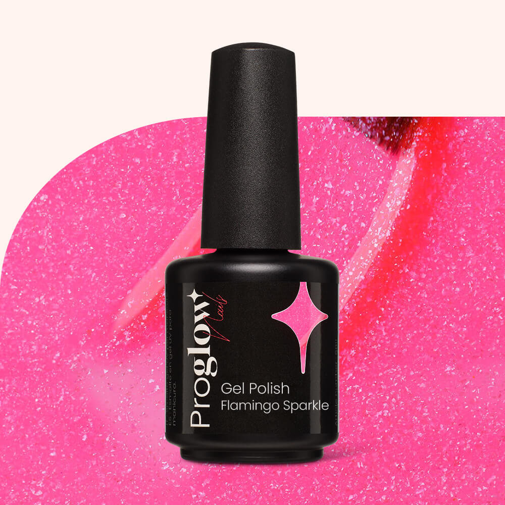 Gel Polish Shellac Flamingo Sparkle