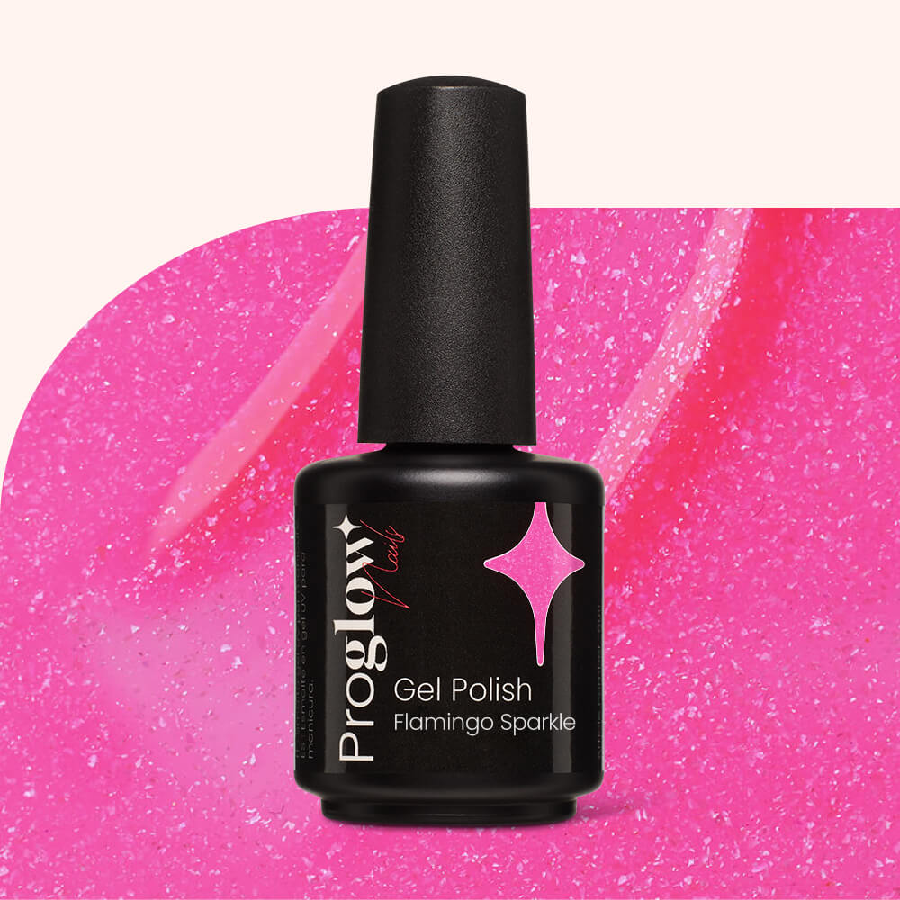 Gel Polish Shellac Flamingo Sparkle
