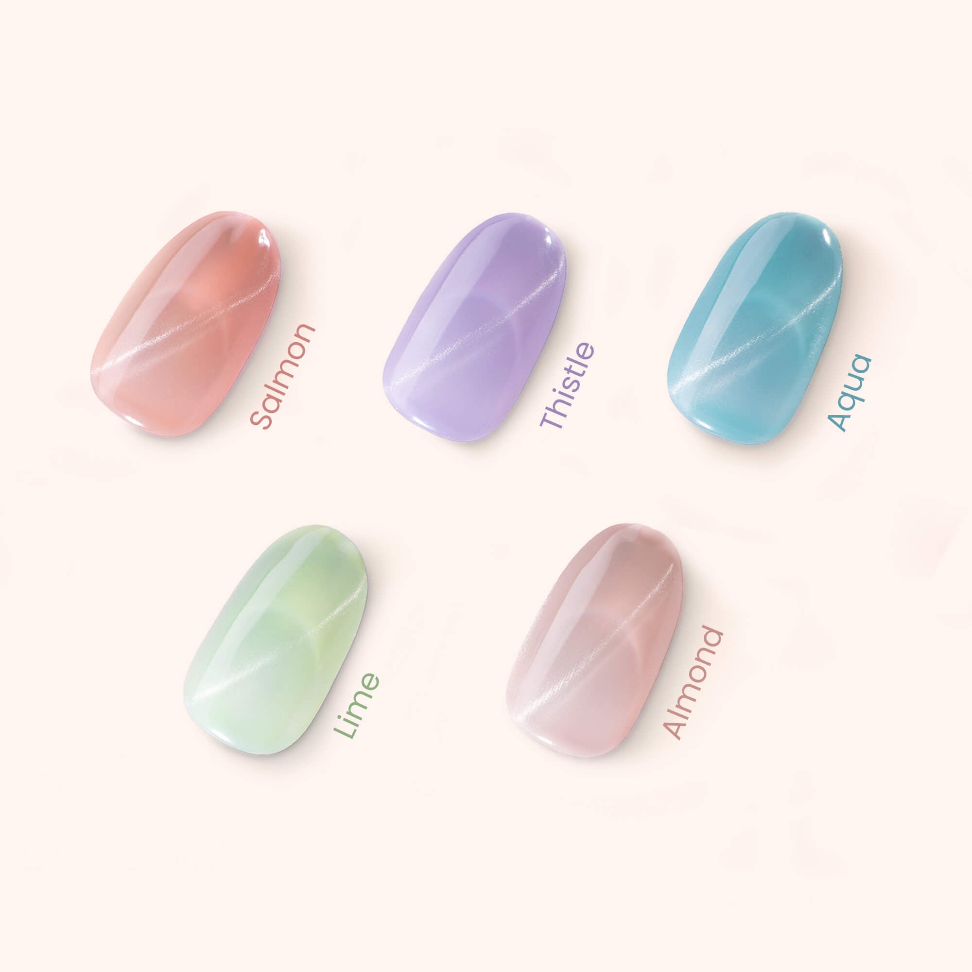 Gel Polish Gellak Soft Pastel Cat Eye Salmon