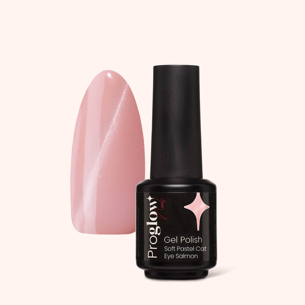Gel Polish Gellak Soft Pastel Cat Eye Salmon