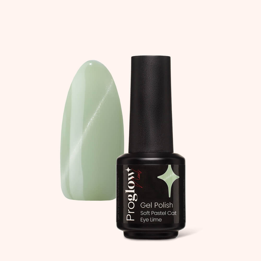 Gel Polish Gellak Soft Pastel Cat Eye Lime