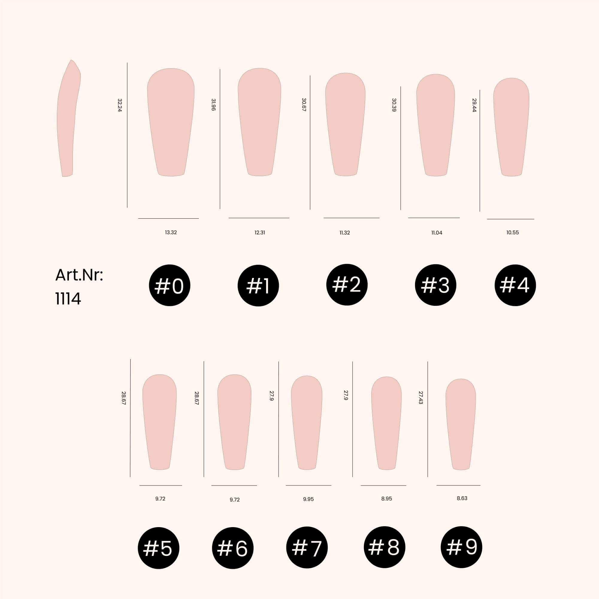 Soft Gel Nail Tips Cut/Coffin Shape 500 in Tipbox