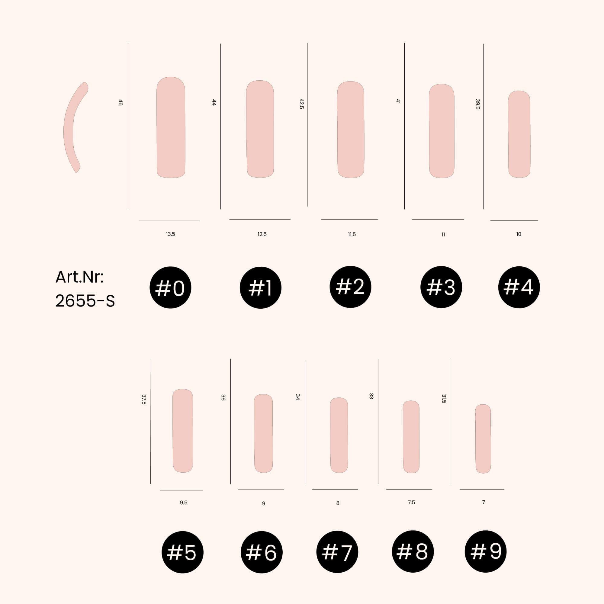 Krallenform Tips lang naturel (500 Stück)