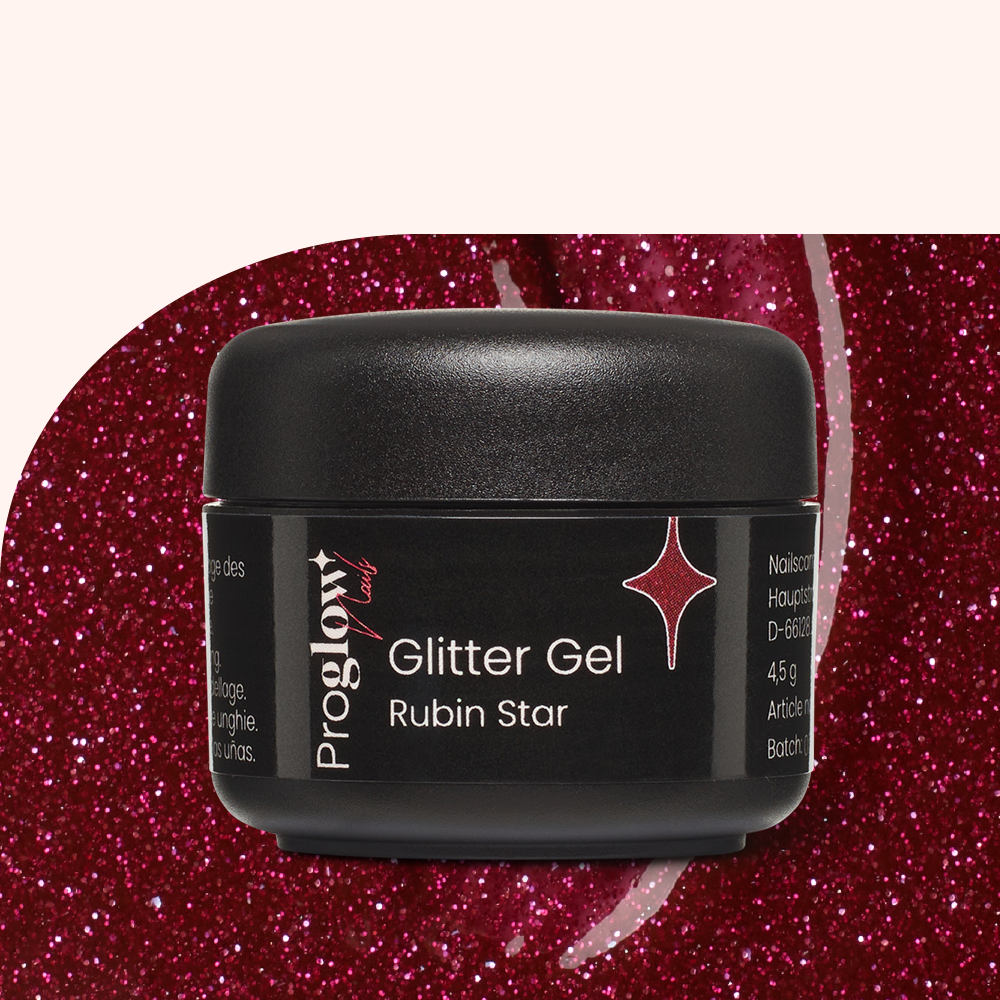 Glitter Gel Rubin Star