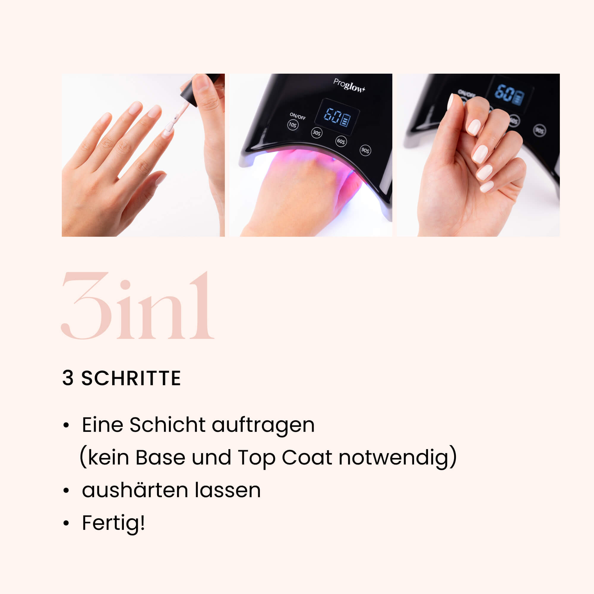 Gel Polish Shellac 3in1 No Wipe Pink PopArt