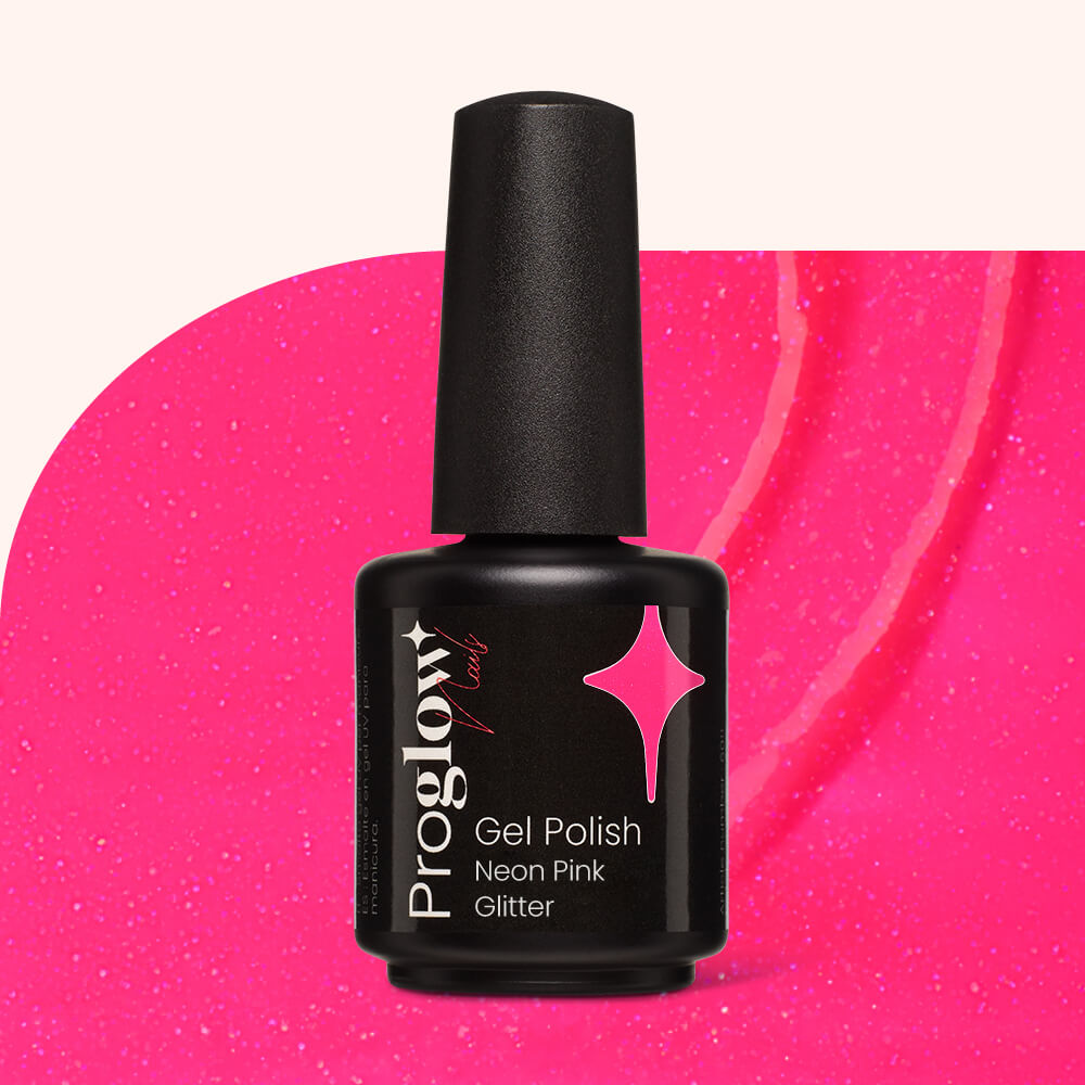 Gel Polish Gellak Neon Pink Glitter
