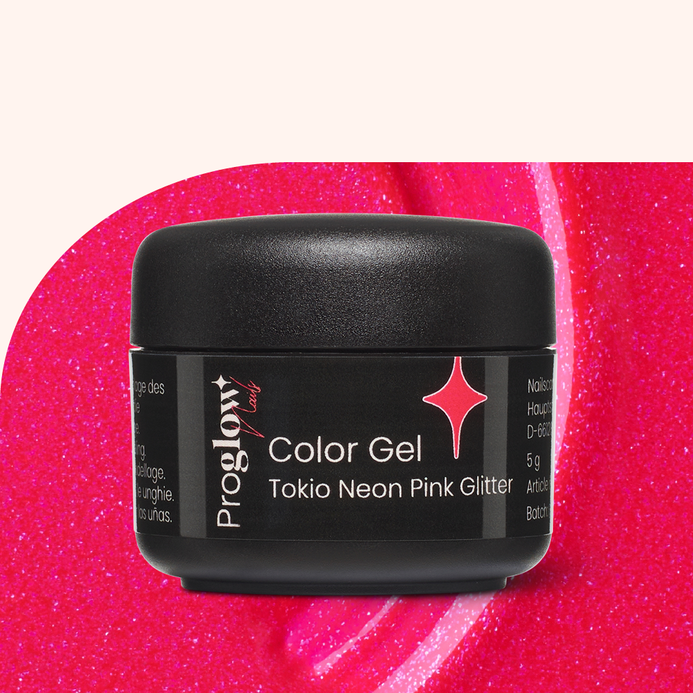Color Gel Tokio Neon Pink Glitter