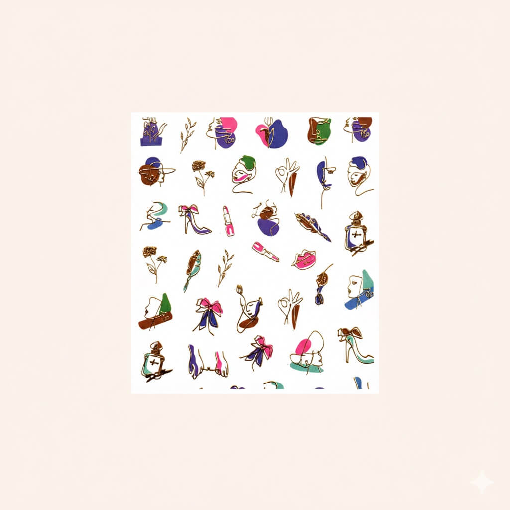 Nail Sticker Lady Face