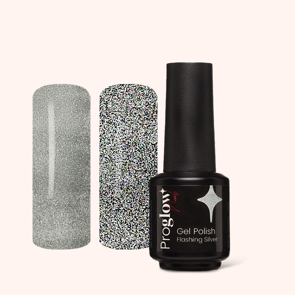 Gel Polish Flashing Silver