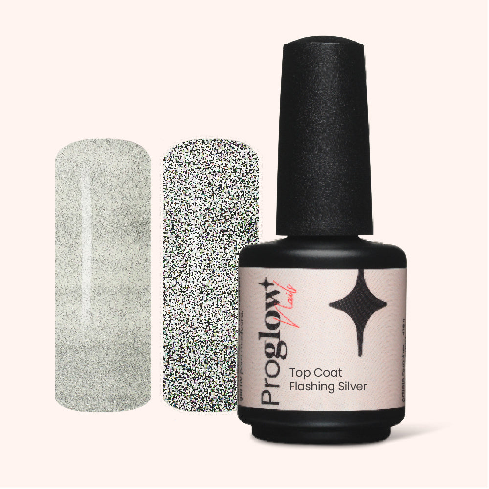 Gel Polish Flashing Silver Top Coat - No Wipe