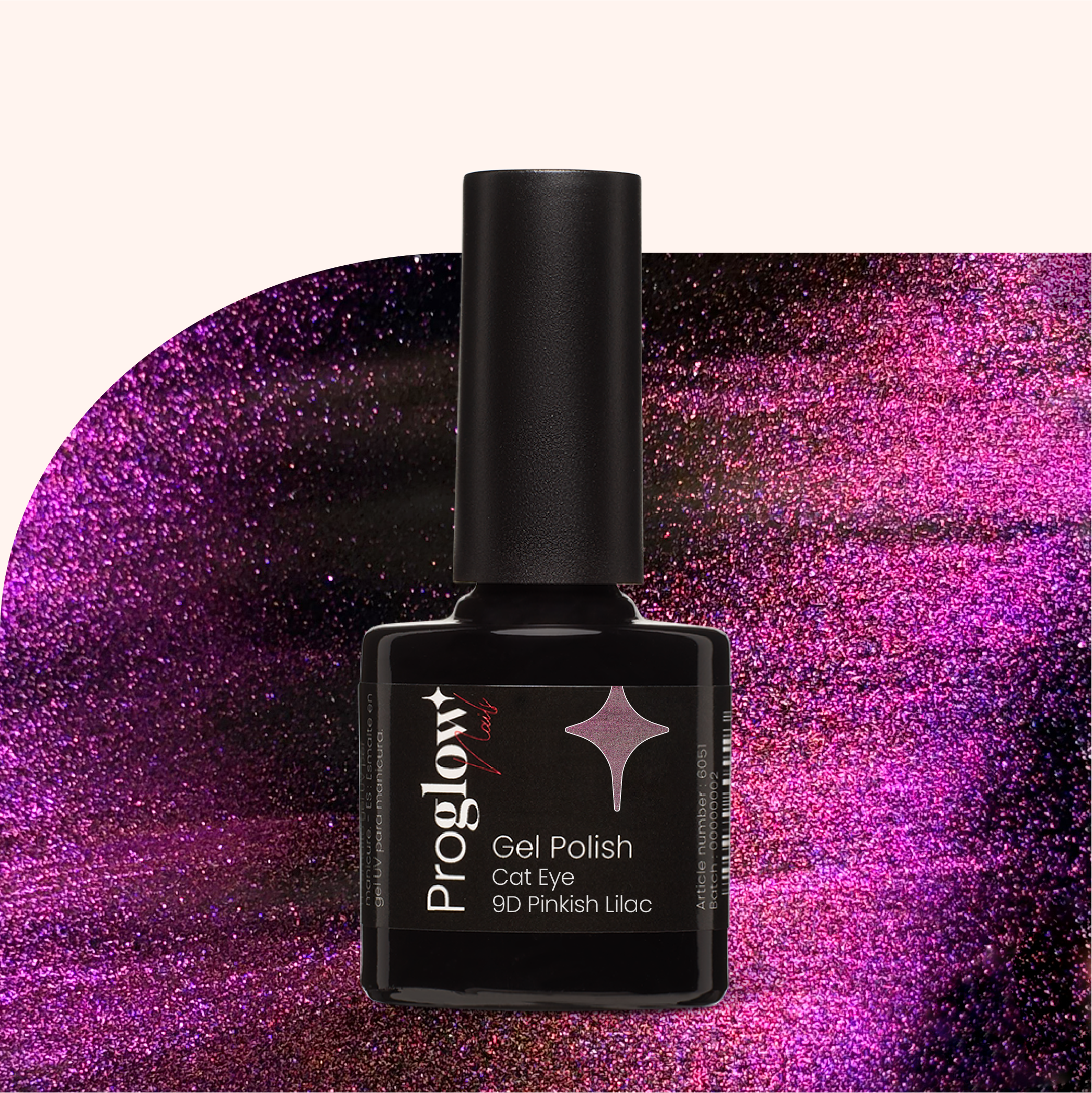 Gel Polish Shellac Cat-Eye 9D Pinkish Lilac