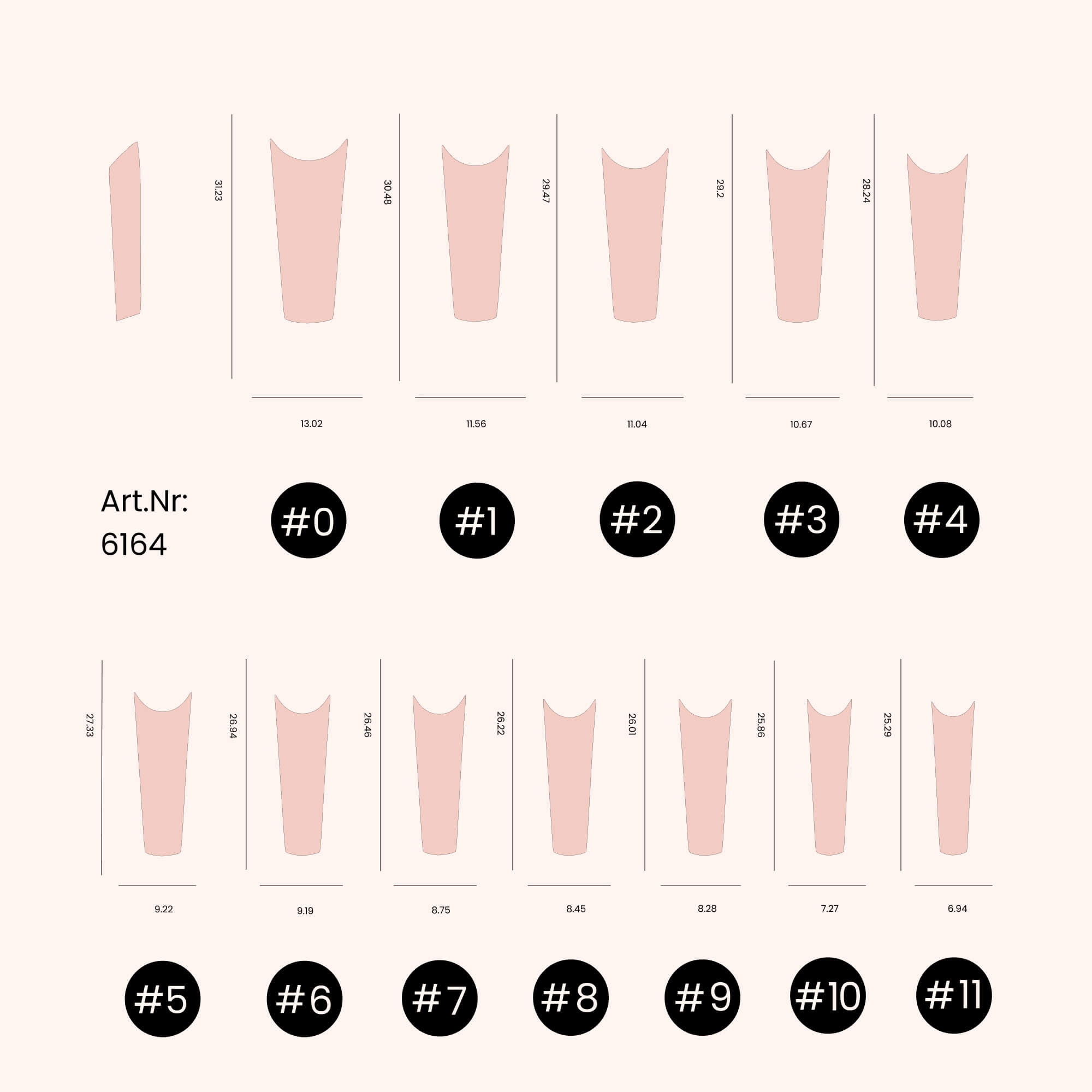 Nail Tips C-Curve Coffin natural 504 stk.