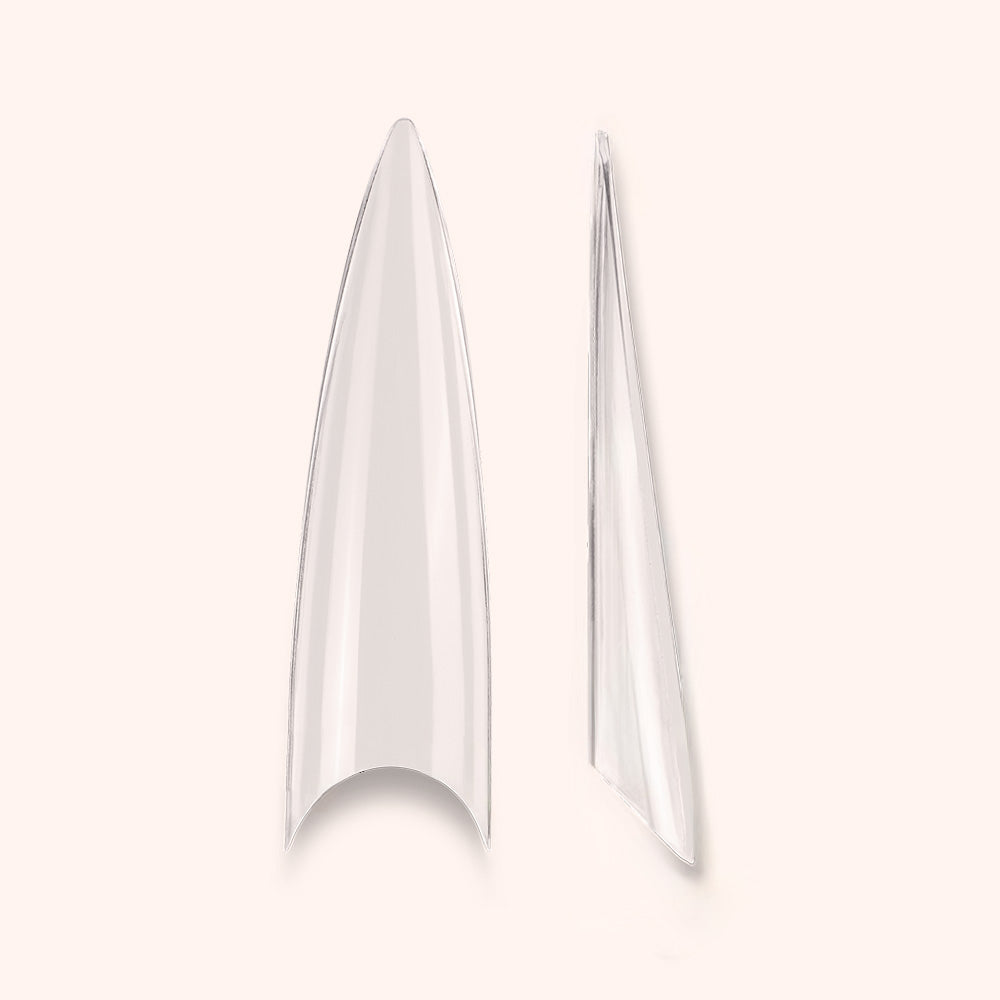 C-Curve Tips Stiletto ABS, 100pcs, clear