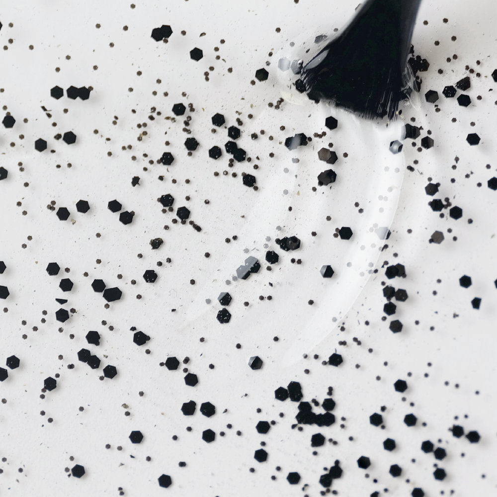 Top Coat Black Confetti