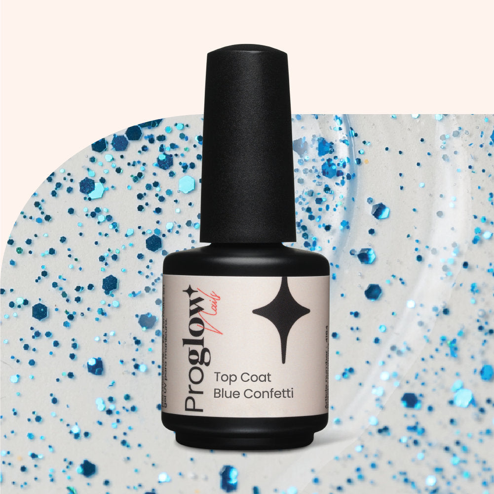 Top Coat Blue Confetti