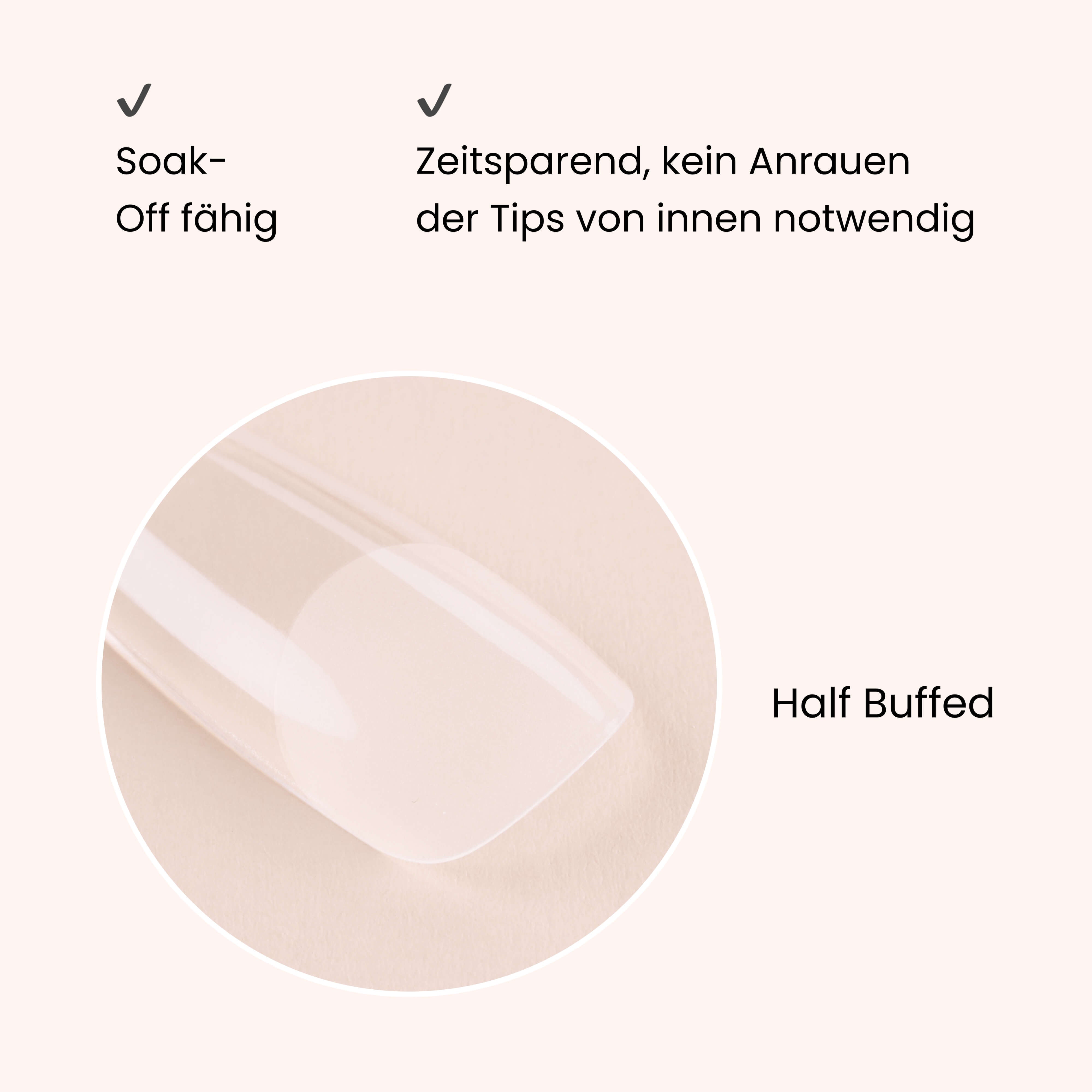 Soft Gel Nail Tips Half Buffed Square Shape 504