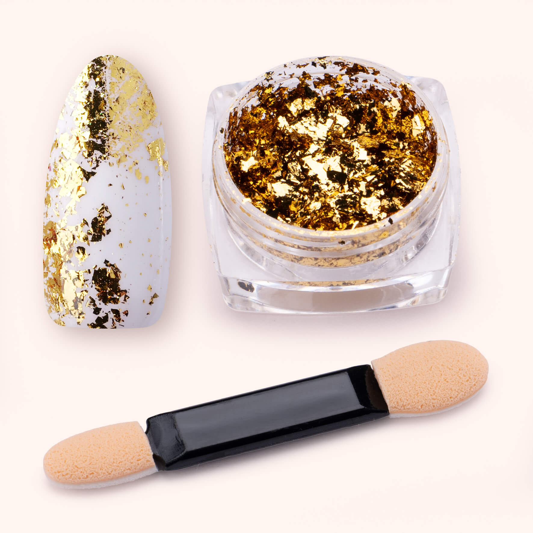 Nail Flakes Goud