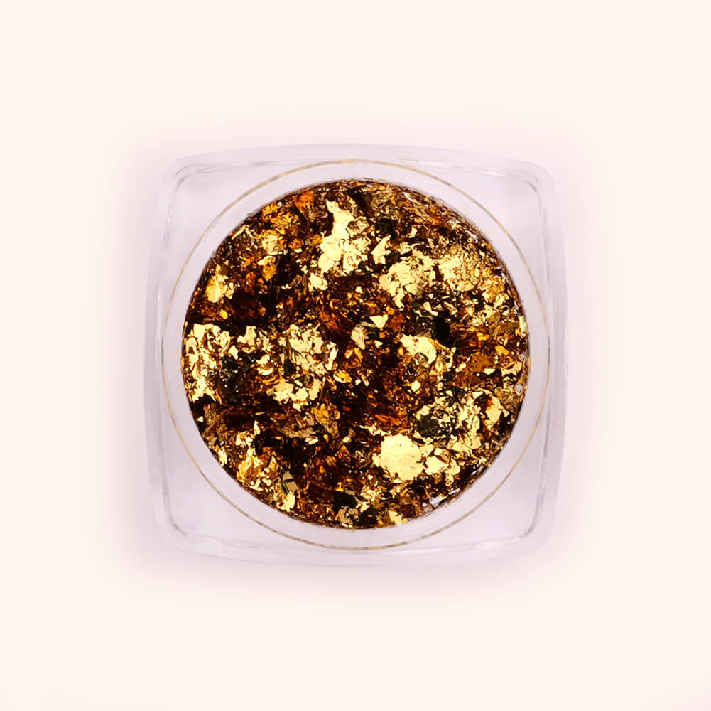 Nail Flakes Goud