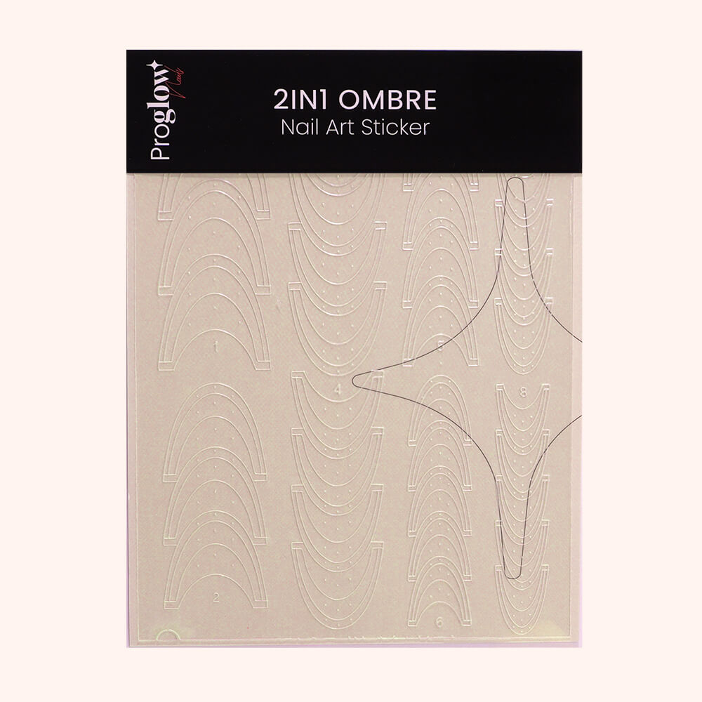 2in1 Ombre Nail Art Sticker  - French Medium
