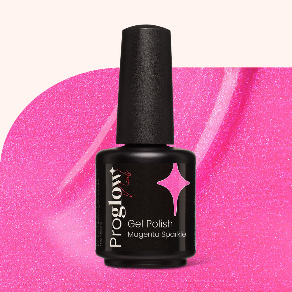 Gel Polish Shellac Magenta Sparkle
