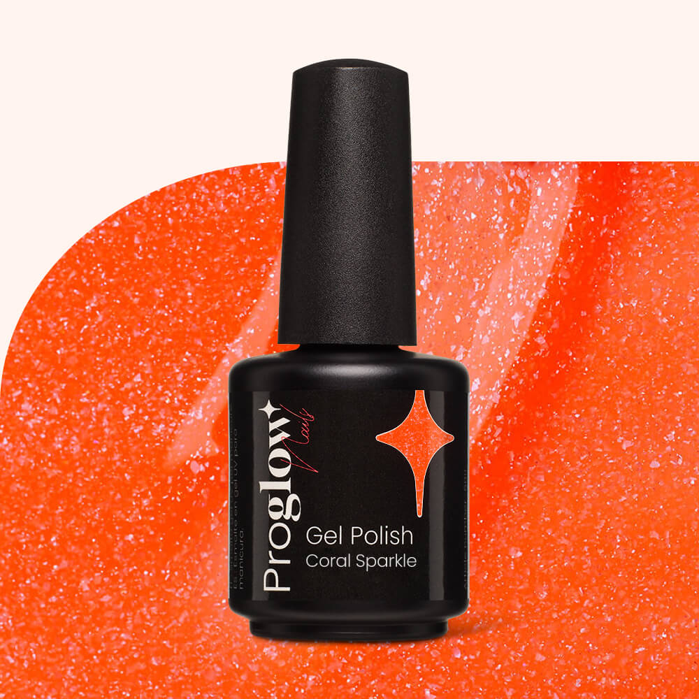Gel Polish Shellac Coral Sparkle