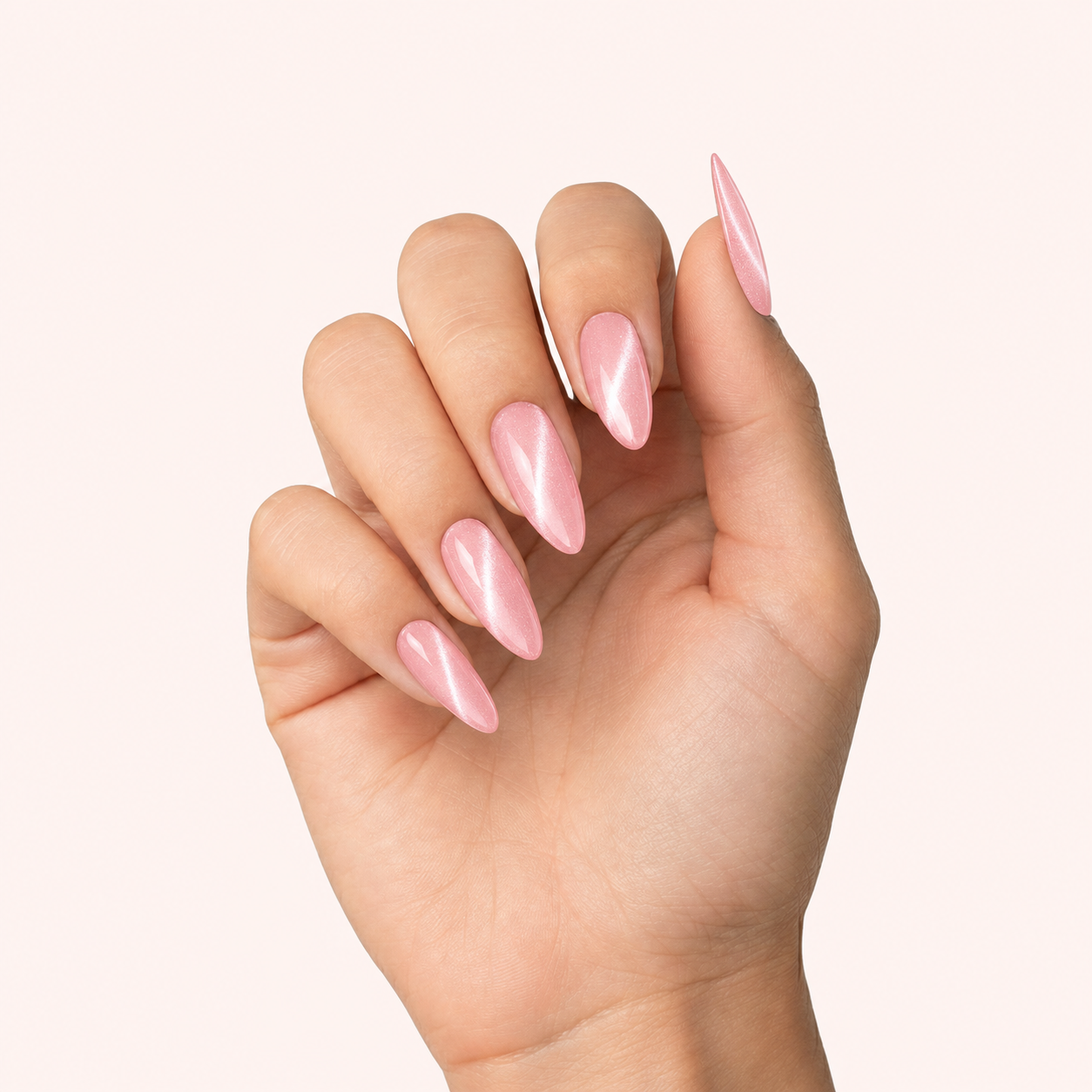 Gel Polish Gellak Soft Pastel Cat Eye Salmon
