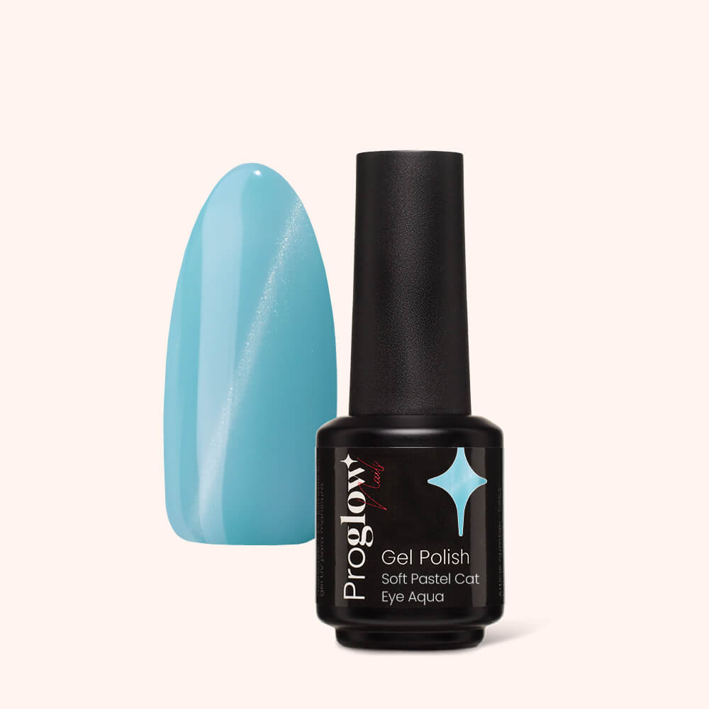 Gel Polish Gellak Soft Pastel Cat Eye Aqua