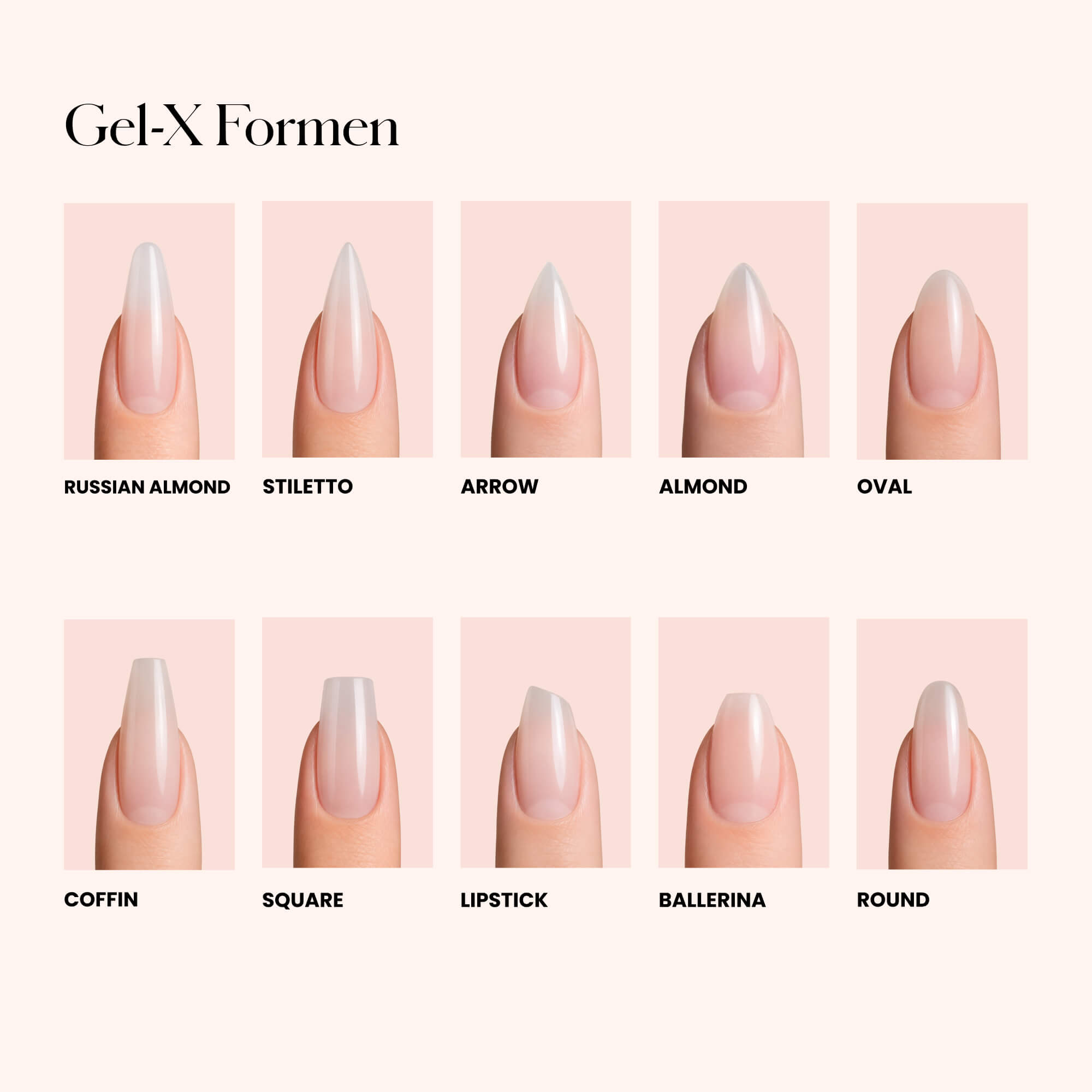 Soft Gel Nail Tips Medium Oval 500 stk.